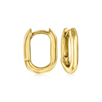 canaria italian 10kt yellow gold paper clip link huggie hoop earrings