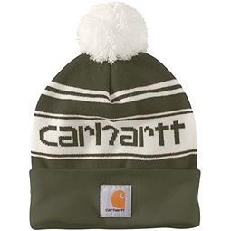 Carhartt Mens Knit pom Cuffed Logo Beanie
