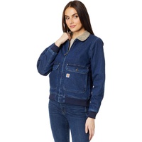 Womens Carhartt Relaxed Fit Denim Sherpa-Lined Jacket