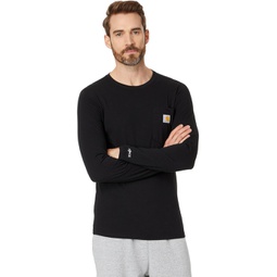 Mens Carhartt Force Relaxed Fit Midweight Long Sleeve Pocket T-Shirt