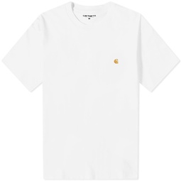 Carhartt WIP Chase T-Shirt White & Gold