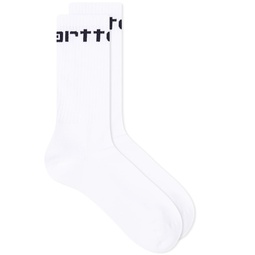 Carhartt WIP Logo Sports Sock White & Black