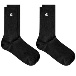 Carhartt WIP Madison Sock - 2 Pack Black