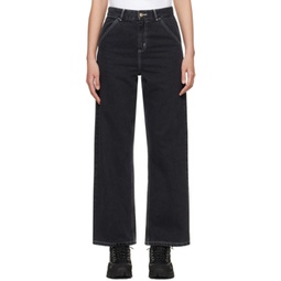 Black Simple Jeans 232111F069013