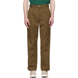 Brown Simple Trousers 241111M191104