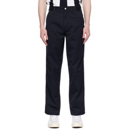 Navy Simple Trousers 241111M191102