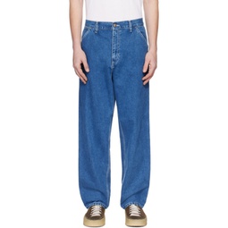 Blue Simple Jeans 241111M191028