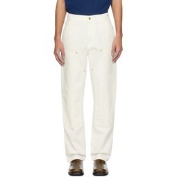 White Double Knee Trousers 241111M191073