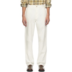 White Simple Trousers 241111M191060