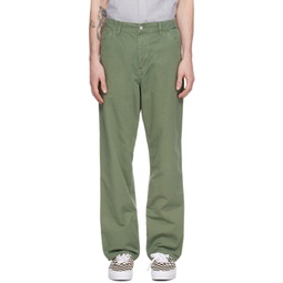Green Single Knee Trousers 241111M191122