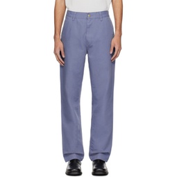 Blue Simple Trousers 241111M191058