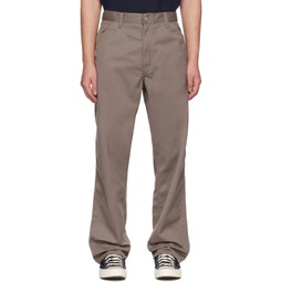 Taupe Simple Trousers 231111M191001