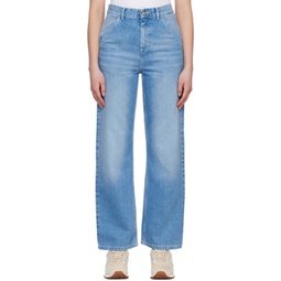 Blue Simple Jeans 231111F069031