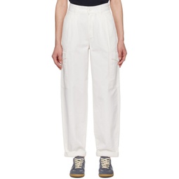 White Collins Trousers 241111F087013