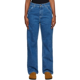 Blue Simple Jeans 232111F069014