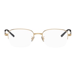 Gold Rectangular Glasses 241346M133003