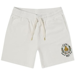 Casablanca Casa Way Embroidered Sweat Shorts Off White