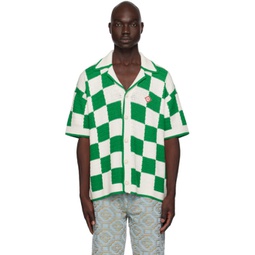 White & Green Scuba Shirt 232195M192018