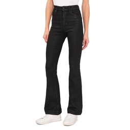 Womens Coated Flare Jeans