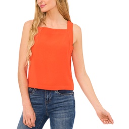 Womens Square-Neck Cropped Tank Top