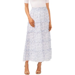 CeCe Smocked Tiered Maxi Skirt