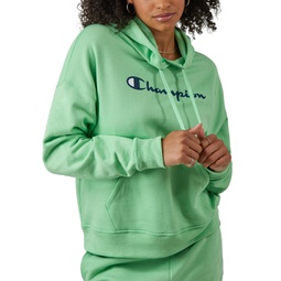 Womens Relaxed Logo Fleece Sweatshirt Hoodie