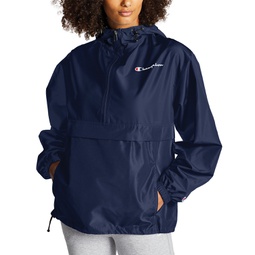 Womens Packable Hooded Windbreaker Jacket