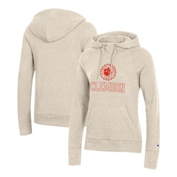 Womens Heathered Oatmeal Clemson Tigers College Seal Pullover Hoodie