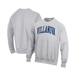 Mens Heathered Gray Villanova Wildcats Arch Reverse Weave Pullover Sweatshirt