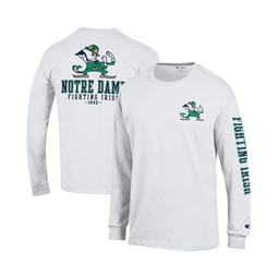 Mens White Notre Dame Fighting Irish Team Stack 3-Hit Long Sleeve T-shirt
