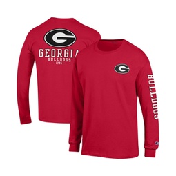 Mens Red Georgia Bulldogs Team Stack Long Sleeve T-shirt