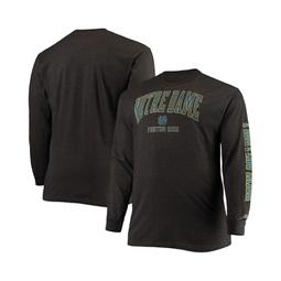 Mens Heathered Charcoal Notre Dame Fighting Irish Big and Tall 2-Hit Long Sleeve T-shirt