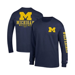 Mens Navy Michigan Wolverines Team Stack Long Sleeve T-shirt
