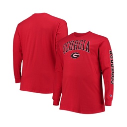 Mens Red Georgia Bulldogs Big and Tall 2-Hit Long Sleeve T-shirt
