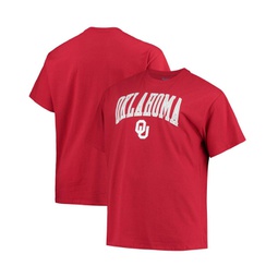 Mens Crimson Oklahoma Sooners Big and Tall Arch Over Wordmark T-shirt