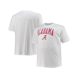 Mens White Alabama Crimson Tide Big and Tall Arch Over Wordmark T-shirt