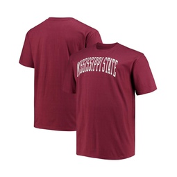 Mens Maroon Mississippi State Bulldogs Big and Tall Arch Team Logo T-shirt