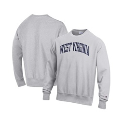 Mens Heathered Gray West Virginia Mountaineers Arch Reverse Weave Pullover Sweatshirt
