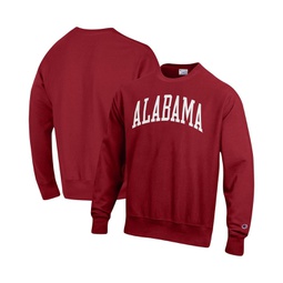 Mens Crimson Alabama Crimson Tide Big and Tall Reverse Weave Fleece Crewneck Pullover Sweatshirt