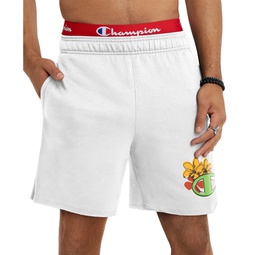 Mens Powerblend Standard-Fit Logo-Print 7 Fleece Shorts