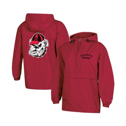 Womens Red Georgia Bulldogs Packable Half-Zip Light Rain Jacket