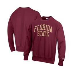 Mens Garnet Florida State Seminoles Arch Reverse Weave Pullover Sweatshirt