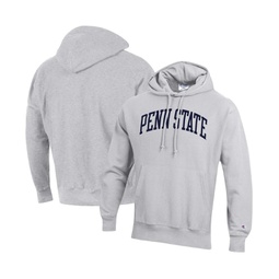 Mens Heathered Gray Penn State Nittany Lions Team Arch Reverse Weave Pullover Hoodie
