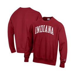 Mens Crimson Indiana Hoosiers Arch Reverse Weave Pullover Sweatshirt