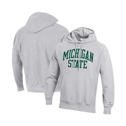 Mens Heathered Gray Michigan State Spartans Team Arch Reverse Weave Pullover Hoodie