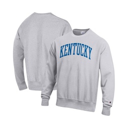 Mens Heathered Gray Kentucky Wildcats Arch Reverse Weave Pullover Sweatshirt