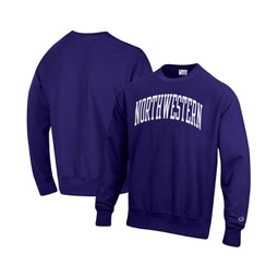 Mens Purple Northwestern Wildcats Arch Reverse Weave Pullover Sweatshirt