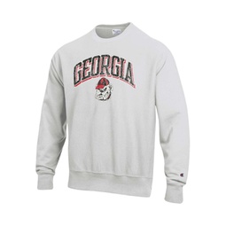 Mens Gray Georgia Bulldogs Arch Over Logo Reverse Weave Pullover Sweatshirt