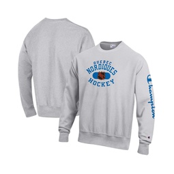 Mens Heathered Gray Quebec Nordiques Reverse Weave Pullover Sweatshirt