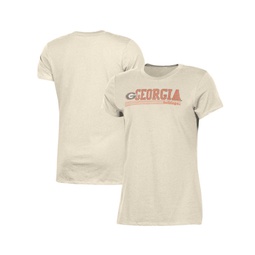 Womens Cream Distressed Georgia Bulldogs Classic T-shirt